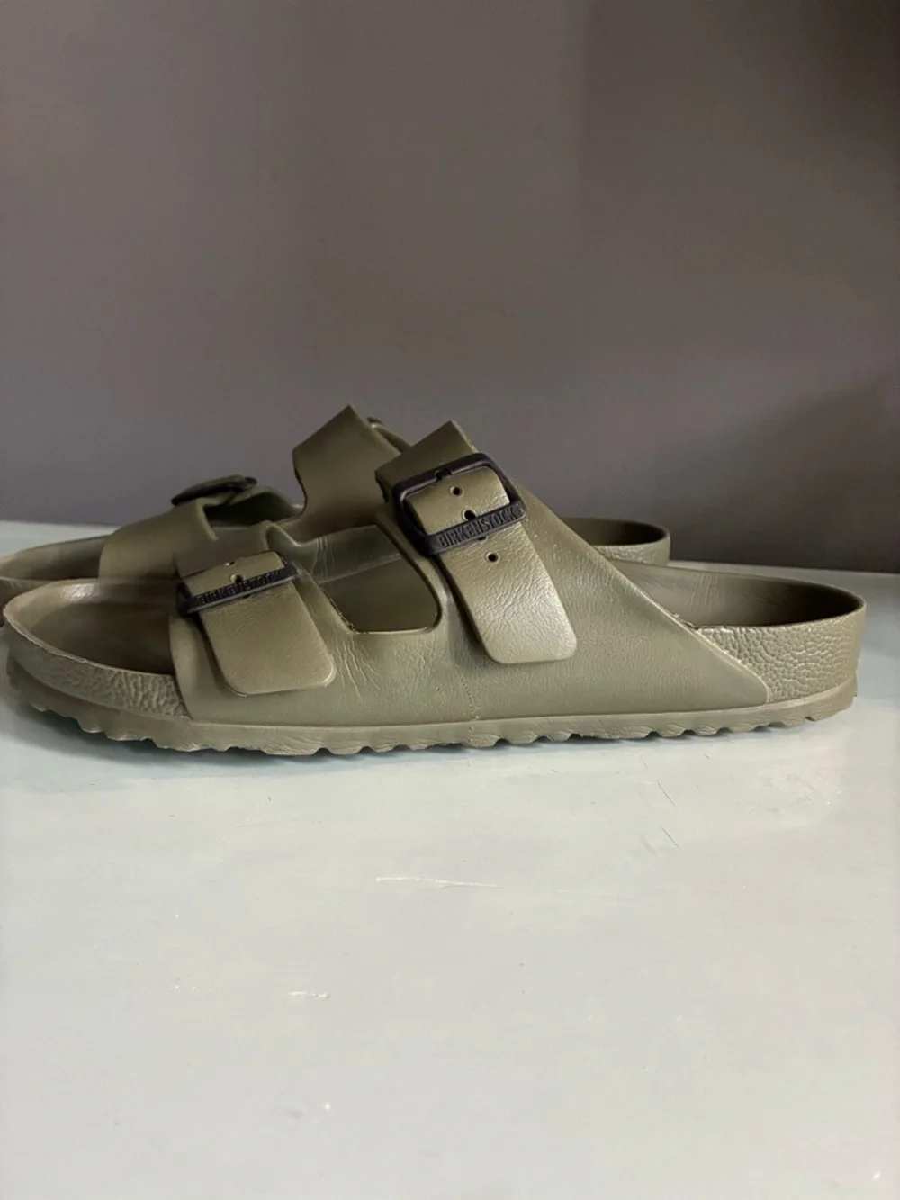 Men’s Arizona Stealth Olive Green Sandals Size 45 or 12-12.5 U.S.